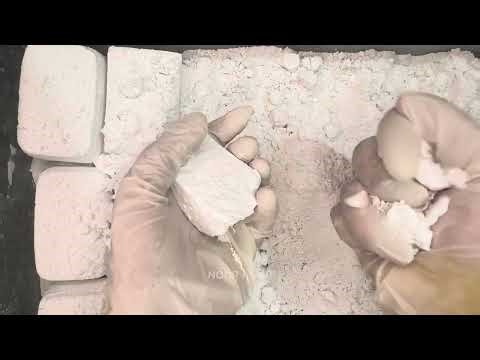 Box full of Gym chalk | Crunching & Powdering Soft White plain Gym Chalk | ASMR Sounds