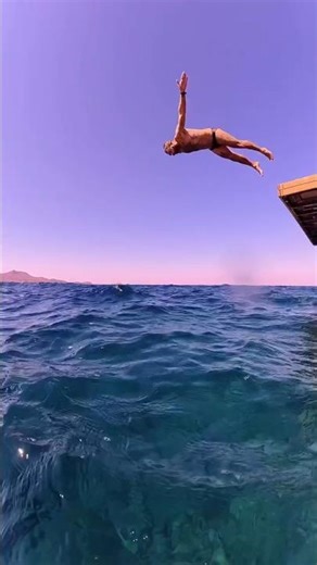 Diving Directly Into Sea Water #diving#sea#frontflip#shark