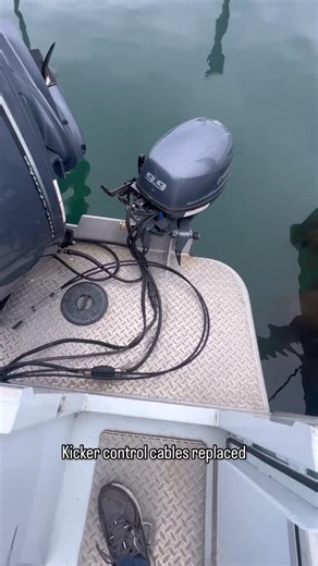 Trevor Plourd | Hewscraft 240 Pacific Explorer. R&R kicker motor control cables. Kicker would no longer shift. I have a cable chase that i can usually use... | Instagram