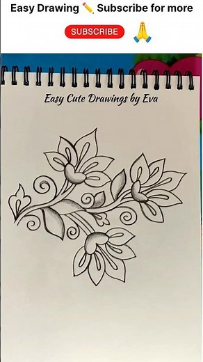 Step by Step Easy Flower Design Drawing for Beginners🌸#pencildrawing #easydrawing #shorts #ytshorts