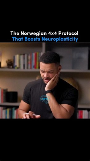 Health | Mindset | Longevity on Instagram: "🧠🔥 The Norwegian 4x4: cardio that upgrades your brain. If you want a workout that hits body and brain, the Norwegian 4x4 protocol is it. Here’s the structure: - 4 minutes hard, sustainable effort (rower is ideal, but bike/treadmill works) - 4 minutes easy, still moving - Repeat x4 This style of training floods your system with lactate, not as “waste,” but as premium fuel for your heart, brain, and liver. That lactate spike helps activate BDNF, the br