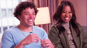Anthony Ramos and Dominique Fishback on acting with 25-foot CGI robots. | Entertainment Tonight