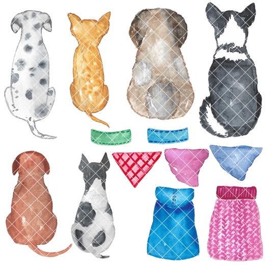 Dog Clip Art, Watercolor Clipart (PNG, Instant Download) - Etsy