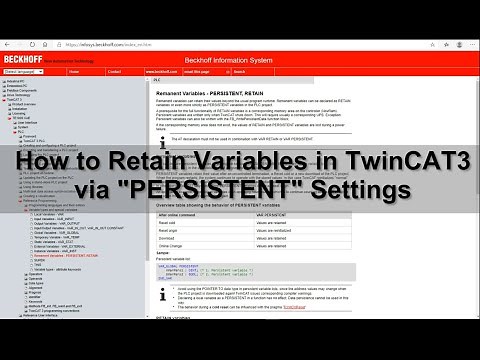 BK06. How to Retain Variables in Beckhoff TwinCAT3 via "PERSISTENT"