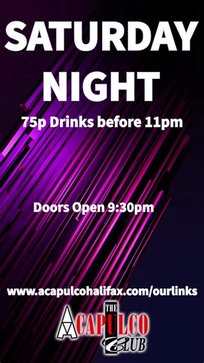 Saturday Night Party with 75p Drinks in Halifax