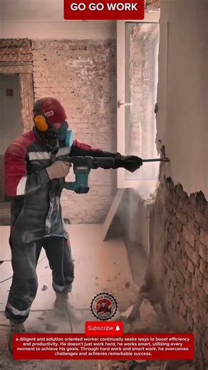 Concrete Wall Breaking Technique with Electric Demolition Tools in Construction