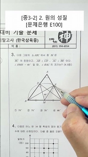 [Middle School 3rd Grade Math] Unit 2. Properties of Circles (Problem Bank) (E100)