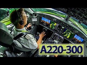Piloting the new AIRBUS A220 out of London