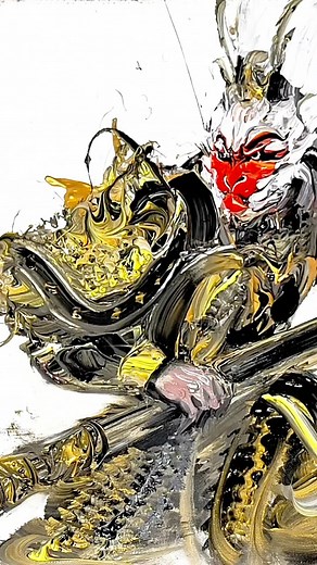 王琪 on Instagram: "悟空去也… (这幅画没表达出我心中的感觉，好作品也是因缘和合一期一会，期待下一幅作品） #meettheartist #reelspainting #artist #arts #artworks #artworks_portrait #artesanato #artgallery #creative #creativelifestyle #醒狮 #艺术家 #surfart #中国艺术 #中国艺术家 #chinaart #东方美学 #国画 #大话西游 #一生所爱 #孙悟空 #sunwukong"