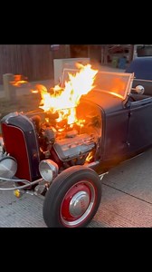 Not AI! This is fellow hot rodder David Gadberry’s car. Float stuck and puked gas out on the hot engine. | Pudding Creek Rod Shop