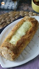 Crunchy, melt-in-your-mouth goat's cheese log breaded with air fryer: absolute comfort!