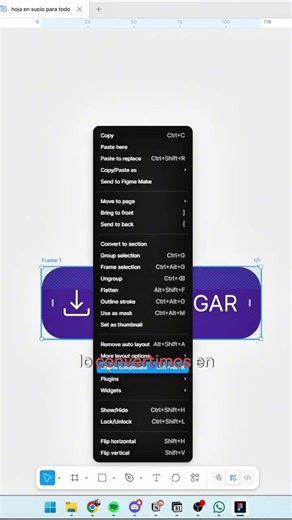 Te enseño a hacer un botón con icono que se adapte al texto en Figma