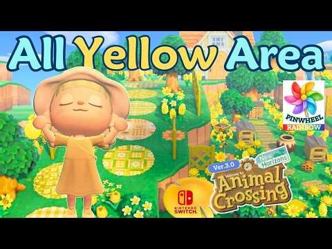 Pinwheel Rainbow Island | Cozy ACNH Yellow Bee Island 🐝🌻 | Animal Crossing New Horizons