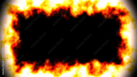 Cinematic Realistic Fire Frame Border Background Video 1080p Seamless Loop