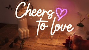 Cheers to love neon Sign - Levels Dimmable USB neon Lights for Wall, Bedroom, Kids Room, Wedding Party bar Decoration neon Light for Wall Decoration Gift for Kids, Valentine's Day