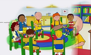 Caillou - S05 E18 - Clémentine la Copieuse, L'affiche de Caillou, Loin des Yeux, Près du Cœur