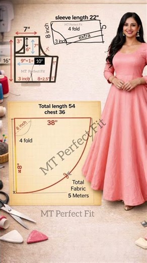 ✅Perfect Long Gown Drafting & Measurement #shorts #shortsfeed #youtubeshorts