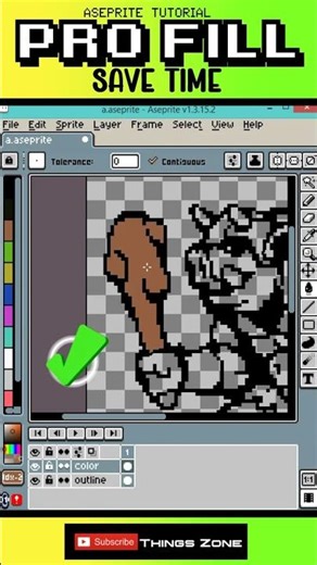 Aseprite PRO Fill Trick! Stop Coloring SLOWLY (30-Sec Pixel Art Hack)