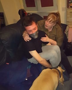 Ducttapeddudes on Instagram: "EXTRA WIDE GAG - A man is taped up and very securely gagged by his friends on a drunk dare. 😈🤐 #gagged #gaggedmen #mengagged #ducttaped #ducttape #ducktape #mentiedup #tapegag #menbound"