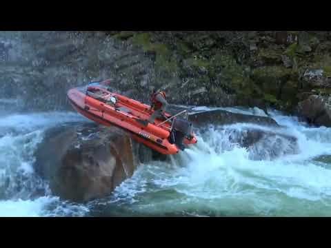 SMASHING THE RAPIDS ON INFLATABLE BOAT. ULTIMATE SHALLOW RUNNER. SOLAR EXPEDITION PACKAGE!