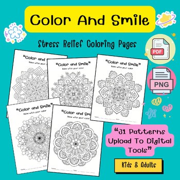 V.2 Mandala Coloring Pages,worksheets,Stress Relief,mindfulness,Digital Tools