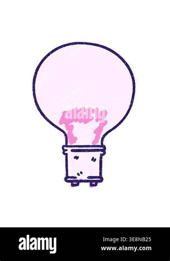 pixelize effect animation of Light Bulb Chalk Drawing Stock Video Footage - Alamy