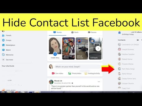 How to hide contacts on Facebook?