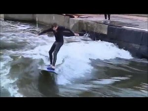 Czech Rep Surfing: Surfers build artificial wave on the River Elbe near capital Prague