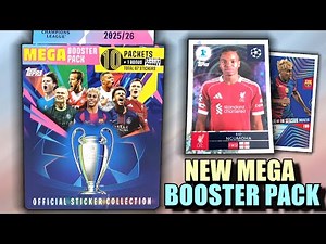 *NEW* TOPPS CHAMPIONS LEAGUE 2025/2026 MEGA BOOSTER PACK OPENING | Hunting Numbered Chrome Stickers