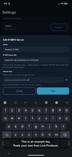 How to connect Facebook Live to TeamStreamer (RTMPS stream key)