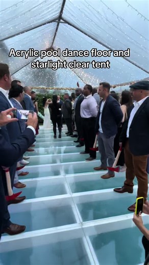 Magical Outdoor Wedding with Acrylic Pool Dance Floor