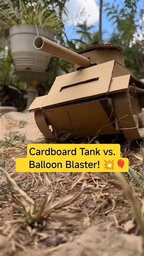 Cardboard Tank vs. Balloon Blaster! 💥🎈 #diyprojects #diy #diytoys #gadgets #gadgetgirl #electronics