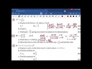 Argand diagrams [a-level further maths] edexcel core pure 1 ch2 mixed exercise