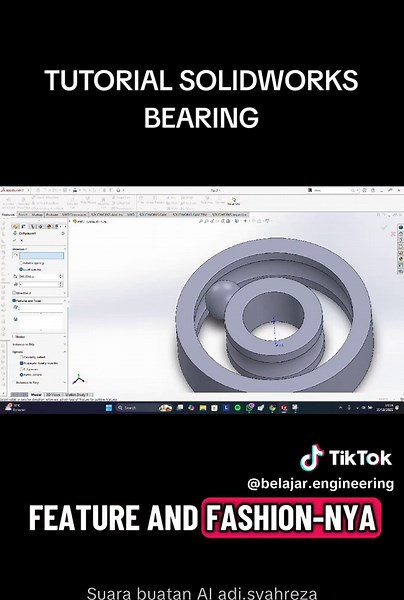 Solidworks | Bearing Semoga ilmu yang gua bagiin bisa berkah buat lo pada yee😁😁 #bearing #teknik #samasamabelajar #solidworks #3d