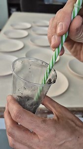 Set of handmade ceramic plates with bubbles painting technique. Follow for more #crafts #diy #bubbles #satisfying | NoRo - Art by Noam Rosenberg