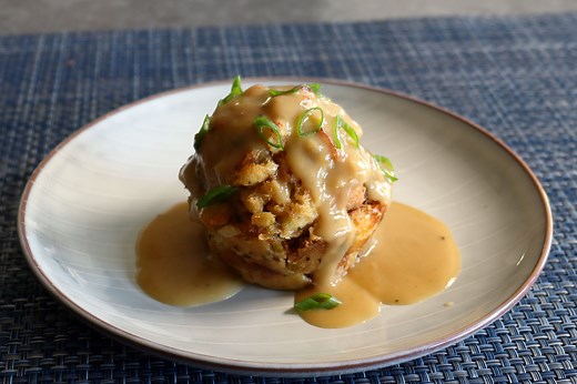 Gravy-Stuffed Stuffing Muffins
