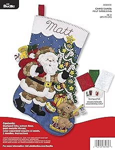 Bucilla 86980E Felt Holiday Stocking Kit, 18", Camo Santa
