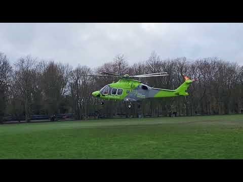 HEMS AW169 takeoff from Regents Park!