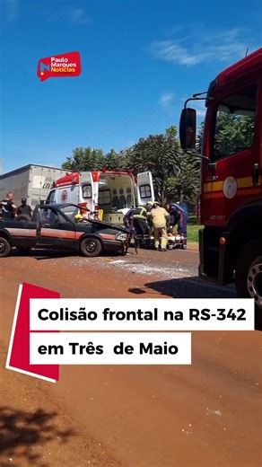 Colisão frontal deixa casal de idosos ferido na RS-342, em Três de Maio
