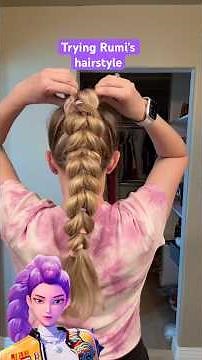Rumi’s Hair from K-Pop Demon Hunters 💜 First Attempt Hair Tutorial