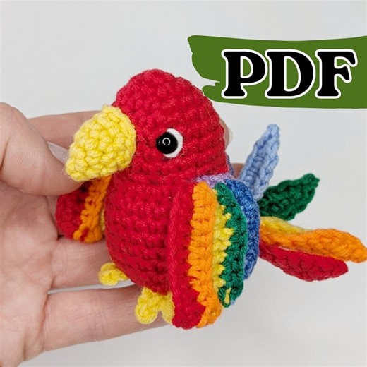 Parrot Crochet Pattern, Easy Crochet Amigurumi Bird Pattern - Etsy UK