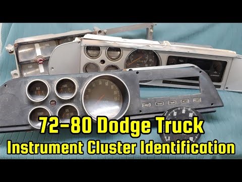1972-1980 Tin Grille Dodge Truck Instrument Cluster Identification