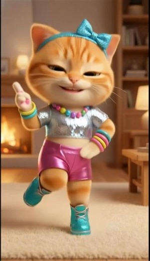 Cute Mika-Nyang Dance Challenge! 🐱✨ 미카냥의 귀여운 댄스 챌린지! #Kpop #Dance #ai동물쇼츠 #cat