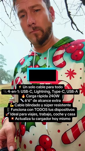⚡️El cable definitivo. 4-en-1, 240W, súper resistente y listo para cargar todos tus dispositivos con una sola línea. USB-C → Lightning → Type-C → USB-A… lo conecta TODO. 🔥 240W Carga Máxima 📏 6’6” de largo extra 💪 Blindado, resistente y anti-nudos 📱 Perfecto para iPhone, Android, tablets, cámaras, power banks 🚗 Ideal para viajes, coche, oficina y casa ⭐️ Más de 20k vendidos — la gente LO AMA Si estás cansado de cargar mil cables… este reemplaza todos. 👇🔥 #cargador4en1 #cargarápida #tiktok