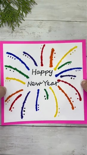 New Years salt painted fireworks 🎆 Follow along for more easy crafts :) #newyearseve #newyearsevecraft #fireworks #easycrafts | Kids Craft Barn