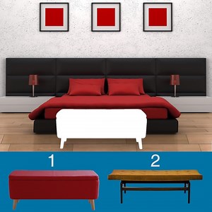 Decide on the perfect bench for this bedroom! 😉 | Homebliss
