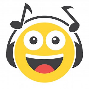 Musica che ascolta Smiley - Icona emoji. Emoticon. Sorriso. Emozione....