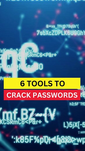6 tools that can be used for password cracking. 🔒🔑 | ScorpSec