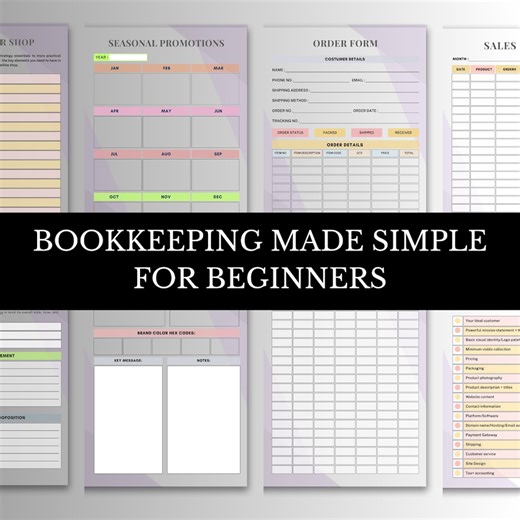 Small Business Bookkeeping PDF | Simple Accounting Guide for Beginners | Income & Expense Tracking, Financial Organization | Templates - Etsy