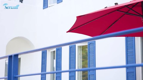 SERWALL 6.5x10 FT Rectangular LED Lights Patio Umbrella, Outdoor Table Umbrella, Solar Tilt Umbrella for Pool, Deck & Yard (Light Grey)